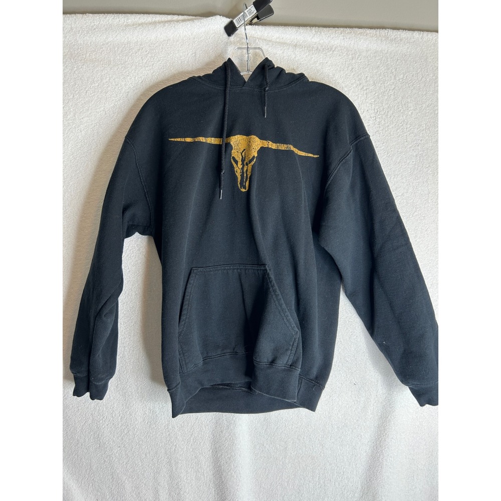 Brooks & Dunn Mens Black Hoodie Longhorn Skull Graphic Country Music Small